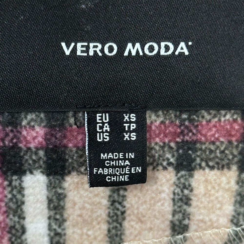 Vero Moda Women's Size XS Katrine Tan Buffalo Plaid Long Jacket‎ Pockets - Picture 10 of 11